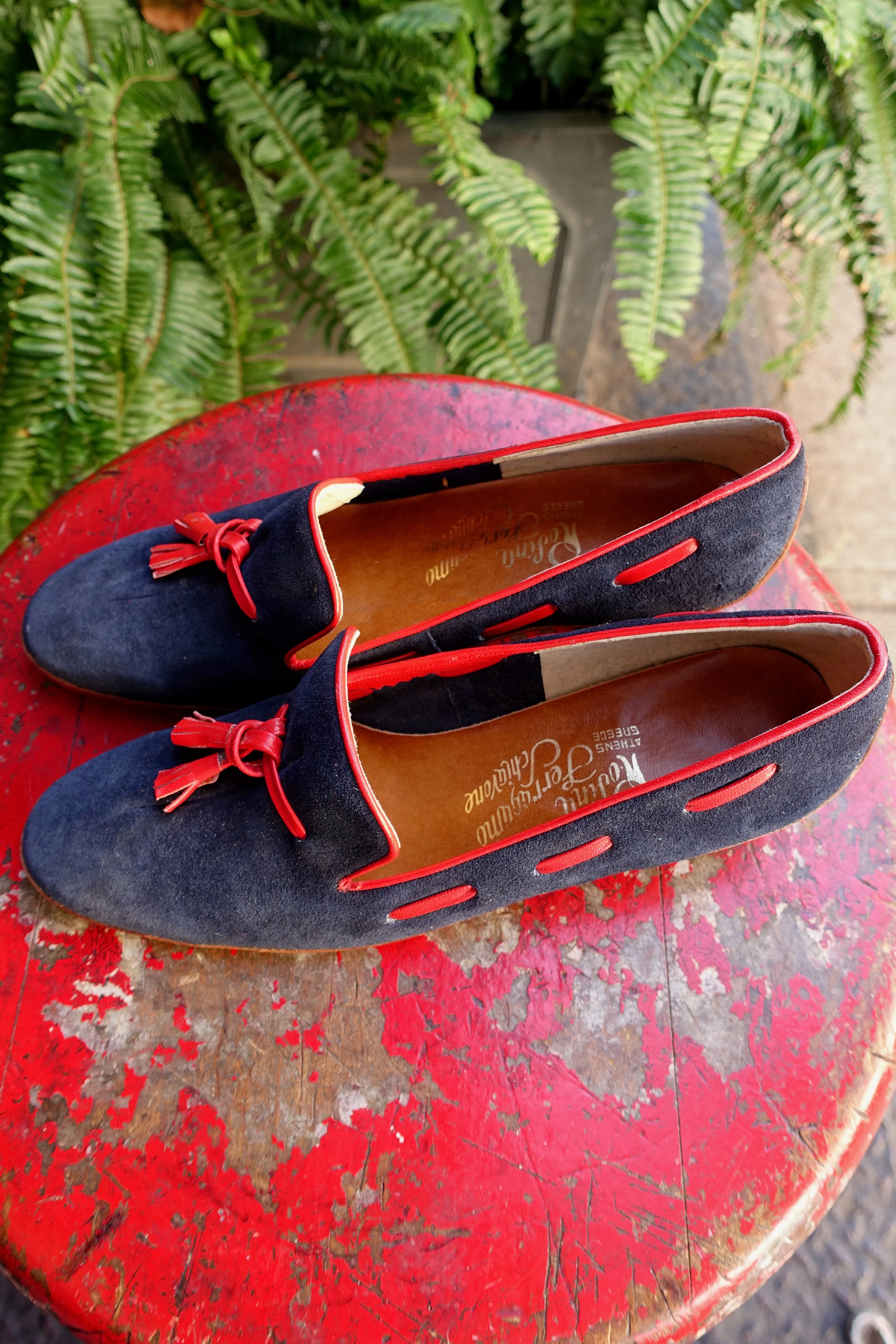 1970's Rodina Ferragamo Schiavoni Navy Loafers - SOLD