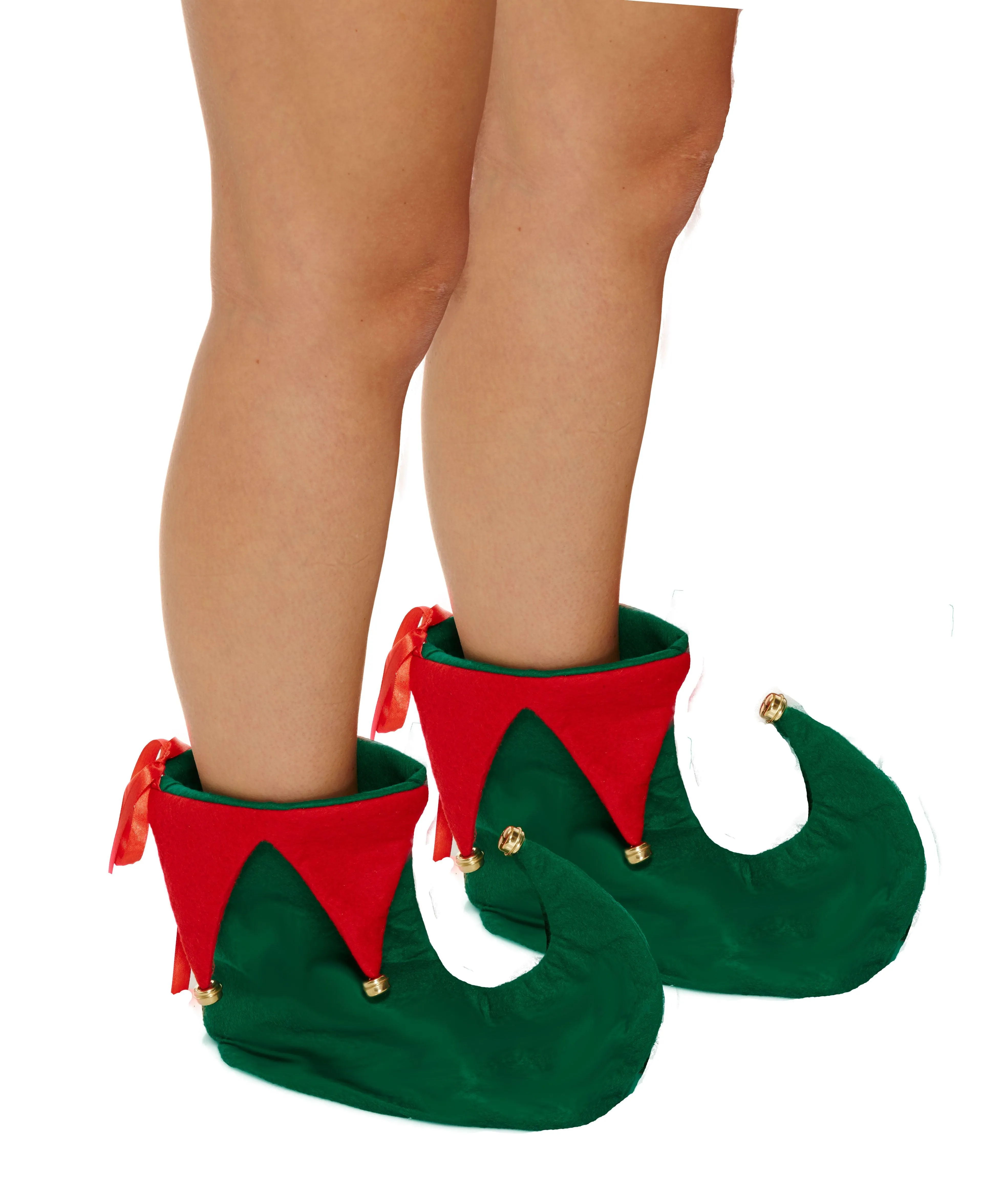 Adults Deluxe Christmas Elf Shoes with Bells - Festive Holiday Costume Accessory for Men and Women