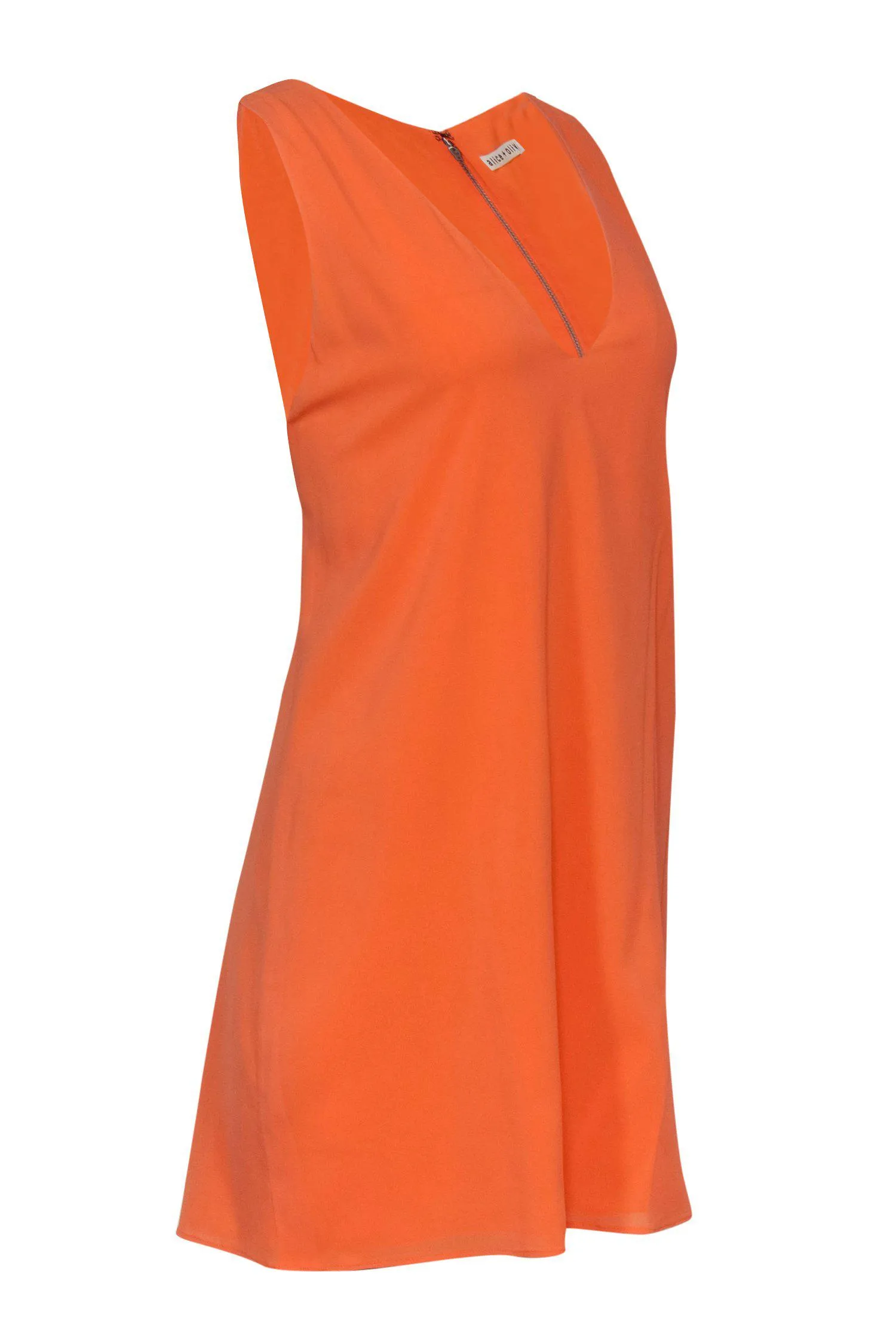 Alice & Olivia - Orange Sleeveless Shift Dress w/ Back Cutout Sz M