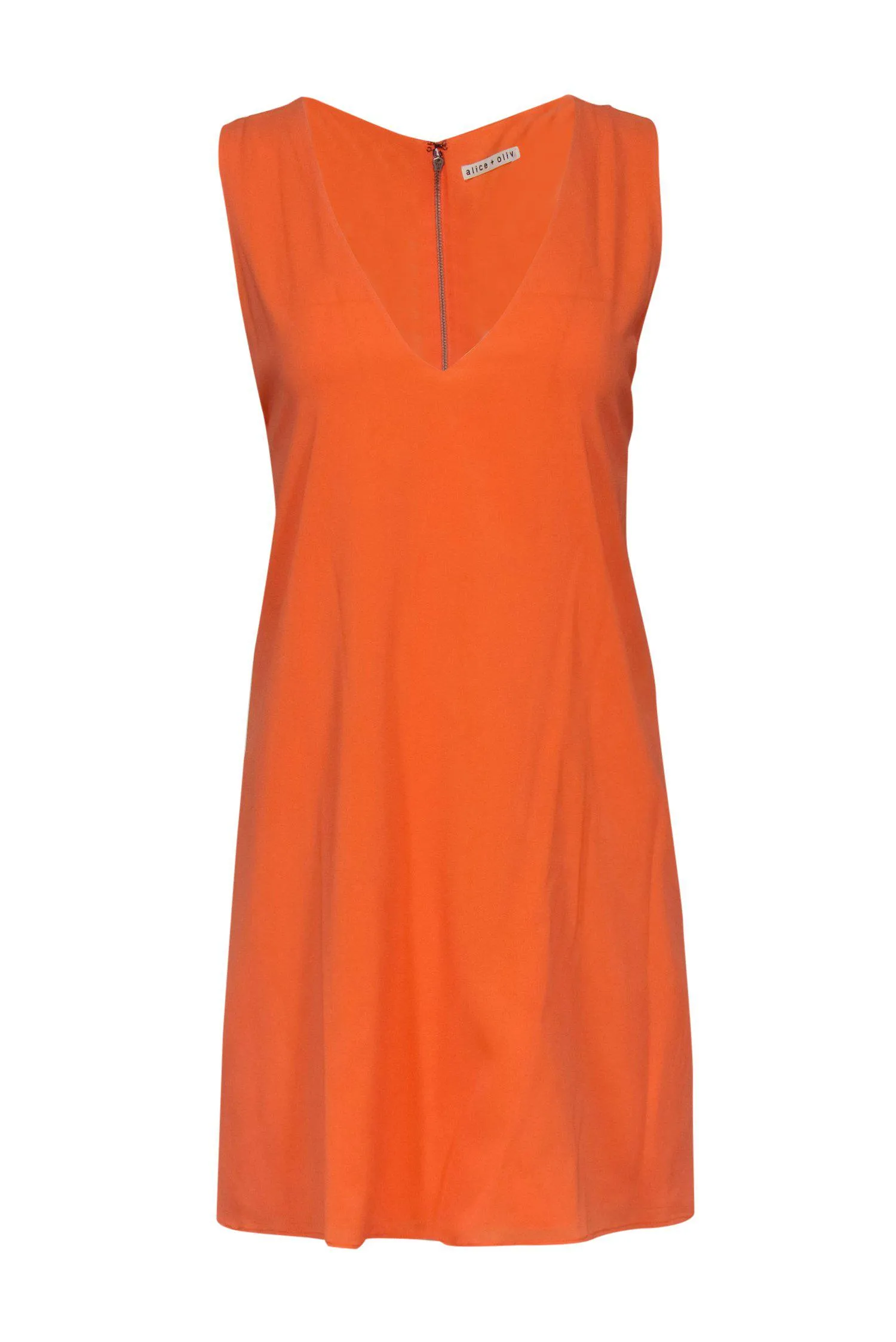 Alice & Olivia - Orange Sleeveless Shift Dress w/ Back Cutout Sz M