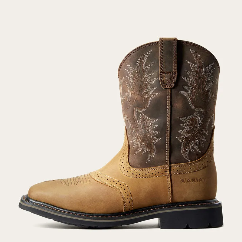 Ariat Sierra Pull-On Western Square Toe Work Boots Style 10010148