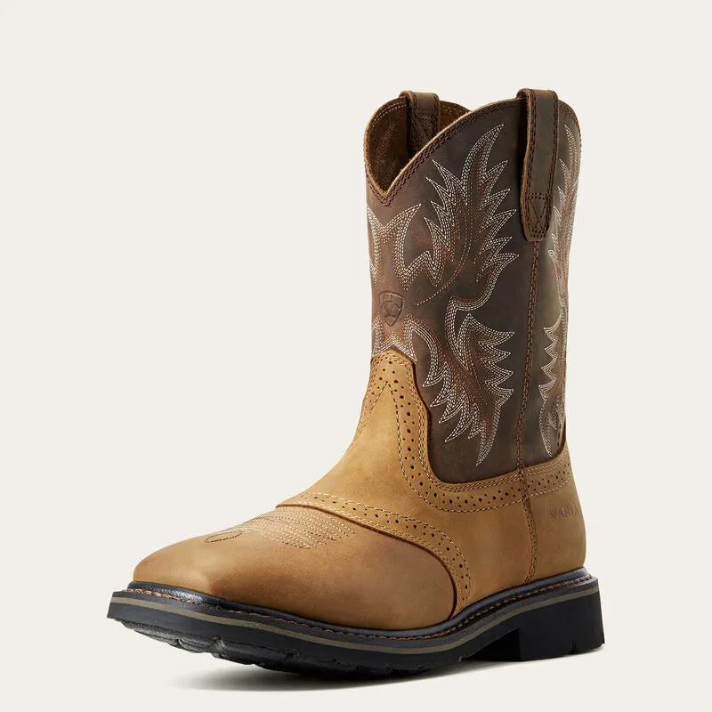 Ariat Sierra Pull-On Western Square Toe Work Boots Style 10010148