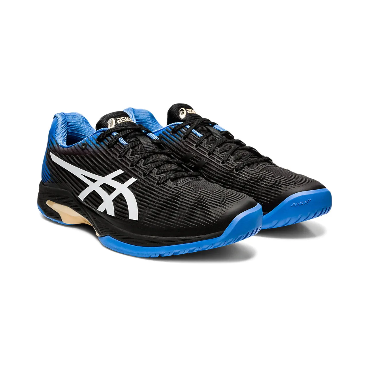 Asics Solution Speed FF Black Blue Mens Tennis Shoes