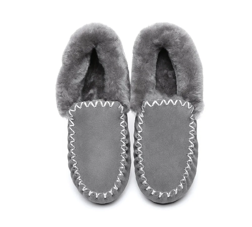 AUSTRALIAN SHEPHERD® UGG Slippers Kids Sheepskin Wool Ankle Popo Moccasins