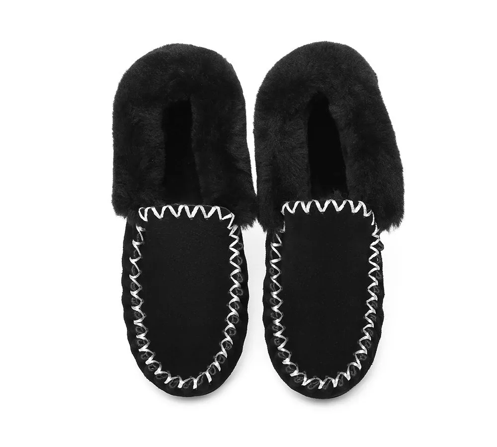 AUSTRALIAN SHEPHERD® UGG Slippers Kids Sheepskin Wool Ankle Popo Moccasins