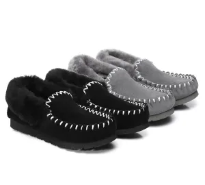 AUSTRALIAN SHEPHERD® UGG Slippers Kids Sheepskin Wool Ankle Popo Moccasins