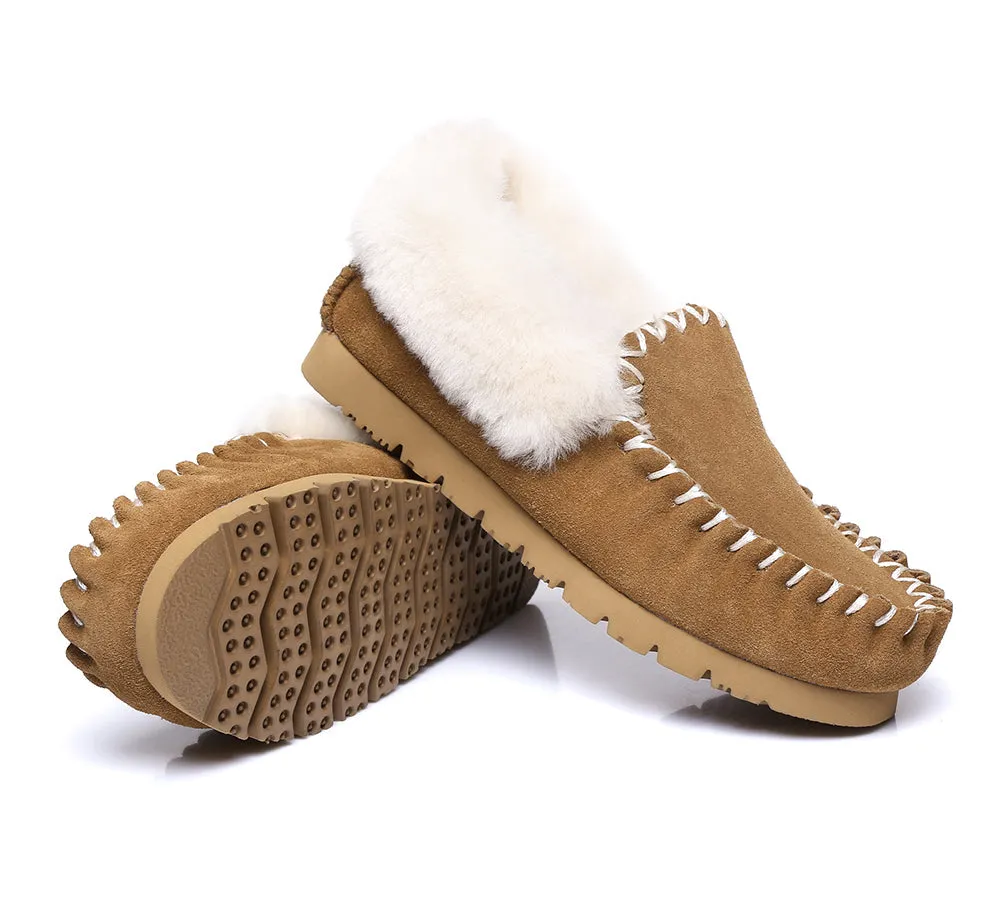 AUSTRALIAN SHEPHERD® UGG Slippers Men Sheepskin Wool Ankle Popo Moccasins Big Size