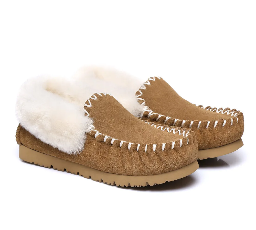 AUSTRALIAN SHEPHERD® UGG Slippers Men Sheepskin Wool Ankle Popo Moccasins Big Size