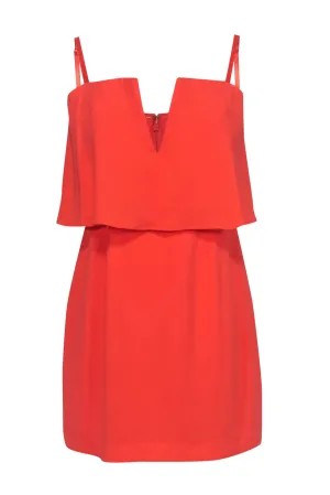 BCBG Max Azria - Neon Orange Convertible "Kate" Mini Dress w/ Flounce Top Sz 8