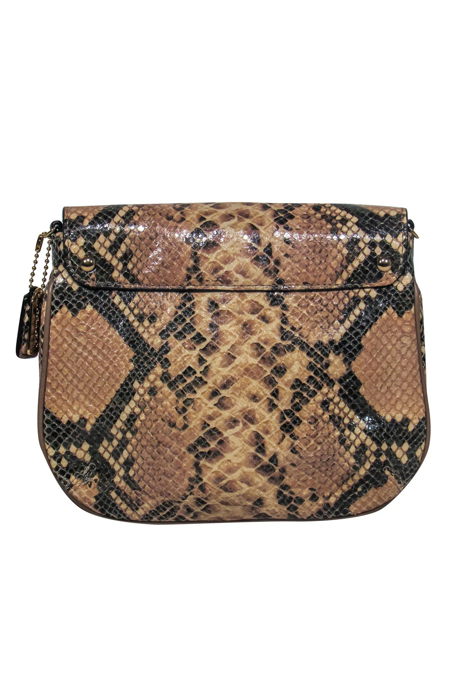 Coach - Beige Snakeskin Gold Chain Crossbody