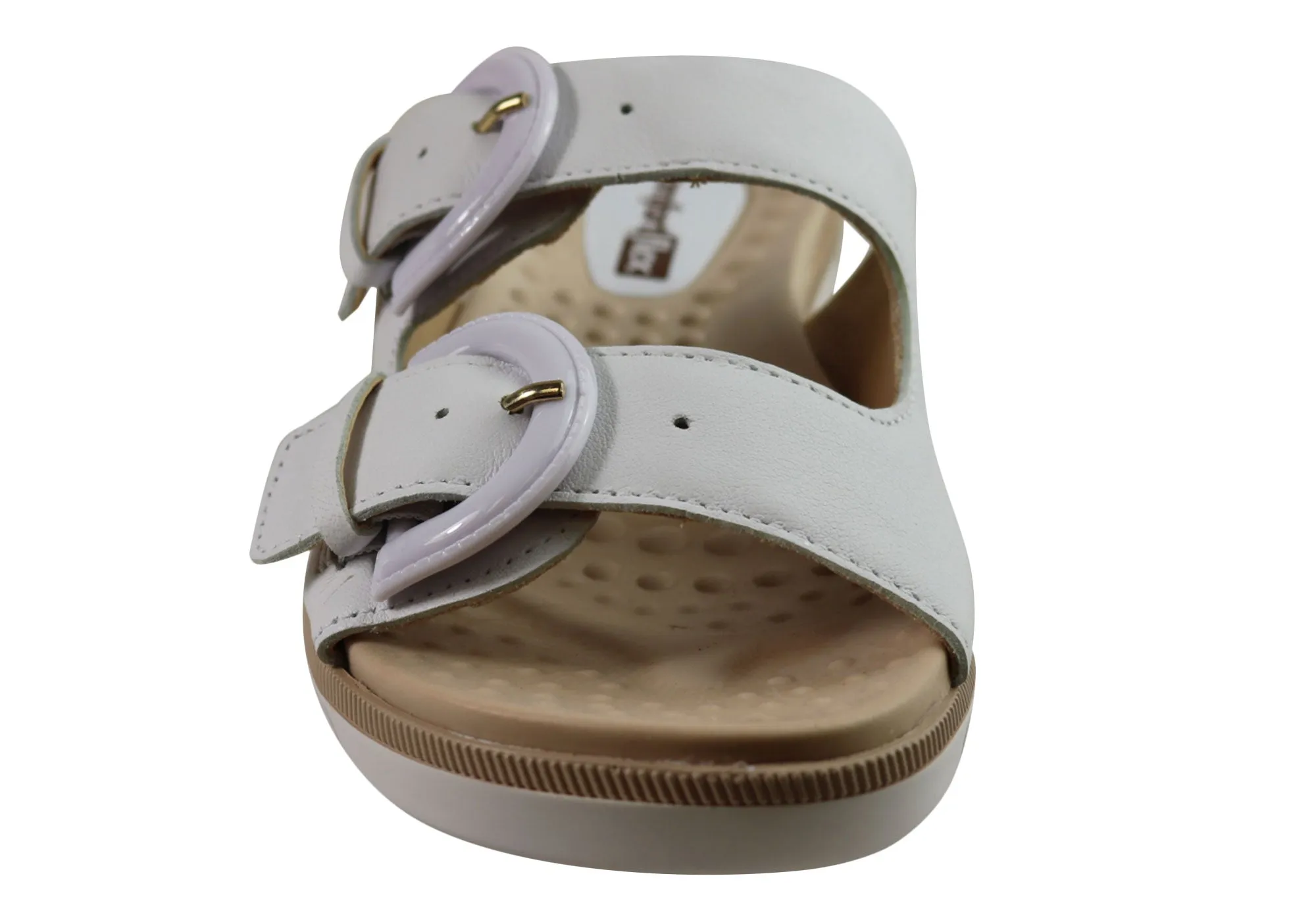 Comfortflex Daphine Womens Leather Slides Sandals Made In Brazil