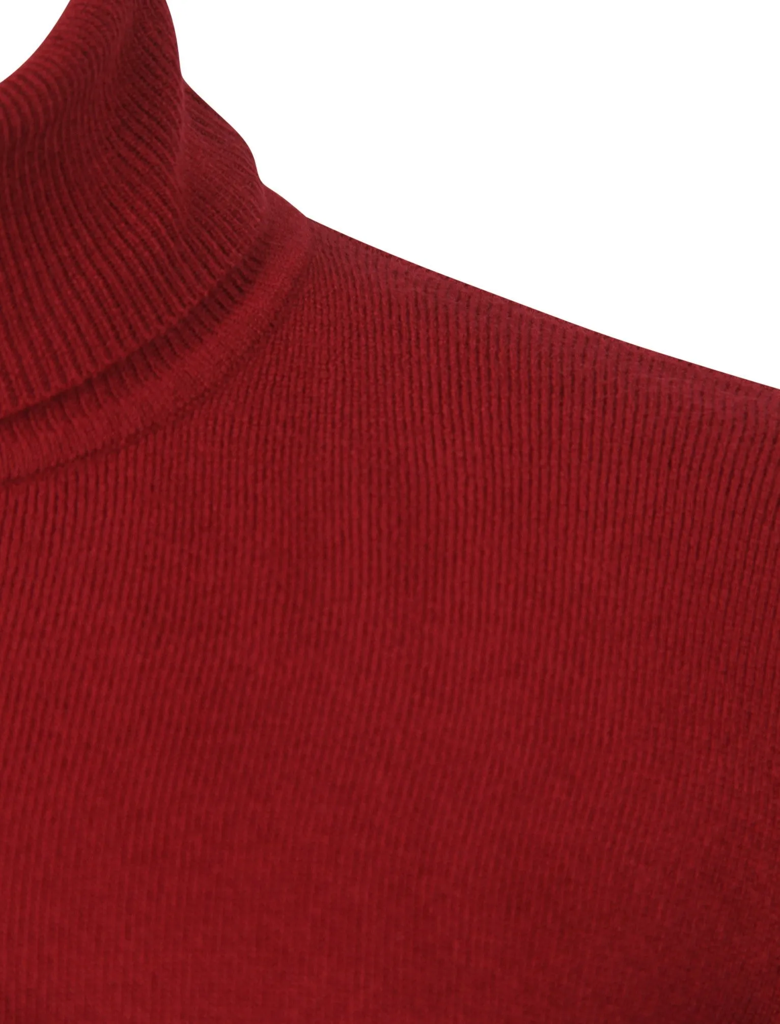 Craig Roll Neck Knitted Jumper in Red - Kensington Eastside