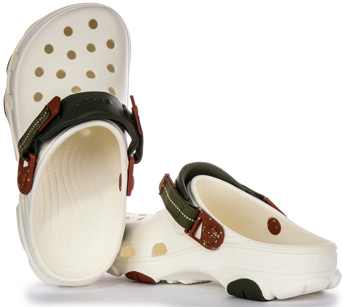 Crocs All Terrain Clog In White Green