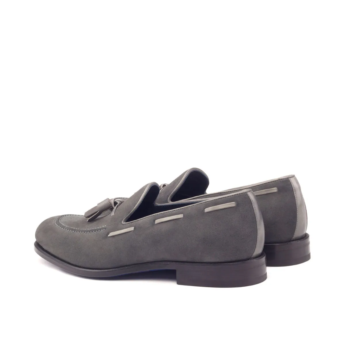 DapperFam Luciano in Grey Men's Lux Suede & Italian Leather Loafer