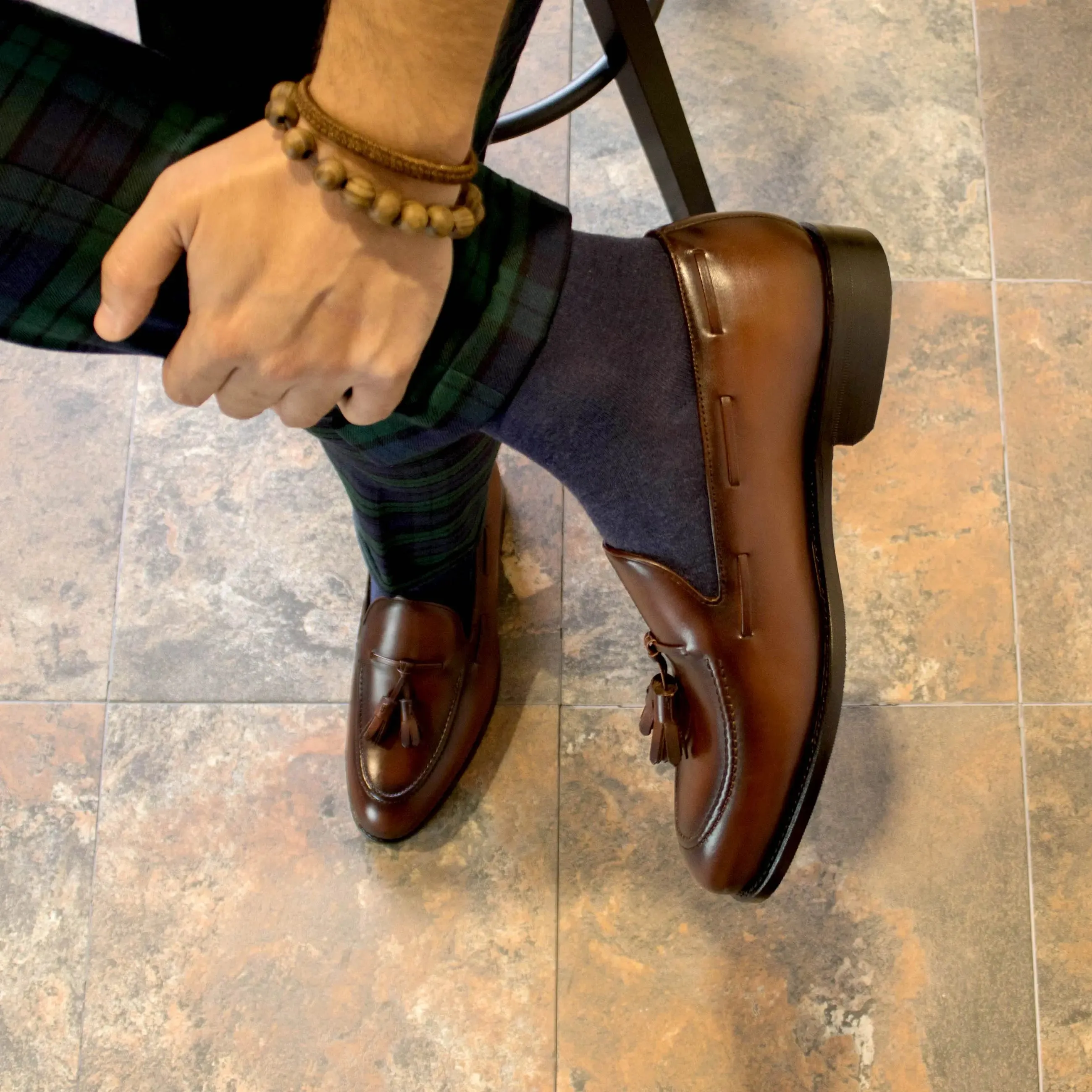 DapperFam Luciano in Med Brown Men's Italian Leather Loafer