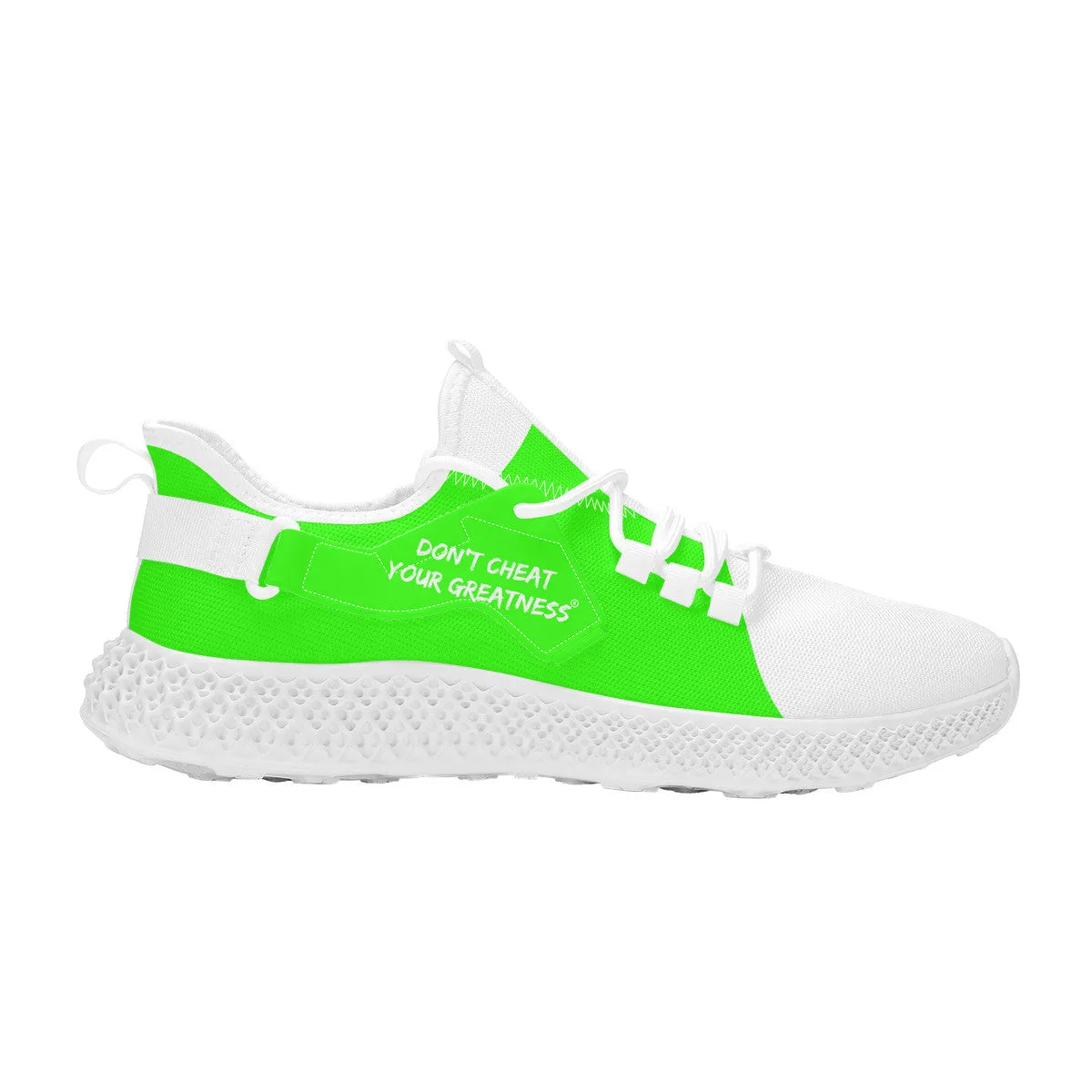 DCYG White & Neon Green NP5 Mesh Knit Shoes .Mens up to size 11 only