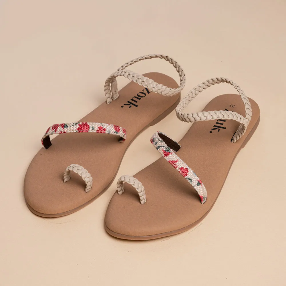 Deccan Garden Cream Braided Sandal