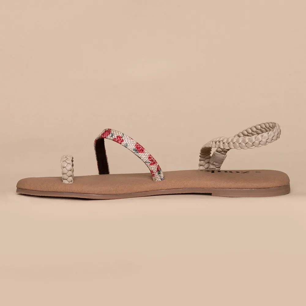 Deccan Garden Cream Braided Sandal