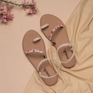 Deccan Garden Cream Braided Sandal