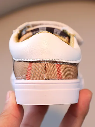 Designer Inspired Plaid Velcro Sneakers by Liv and Mia