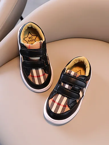 Designer Inspired Plaid Velcro Sneakers by Liv and Mia