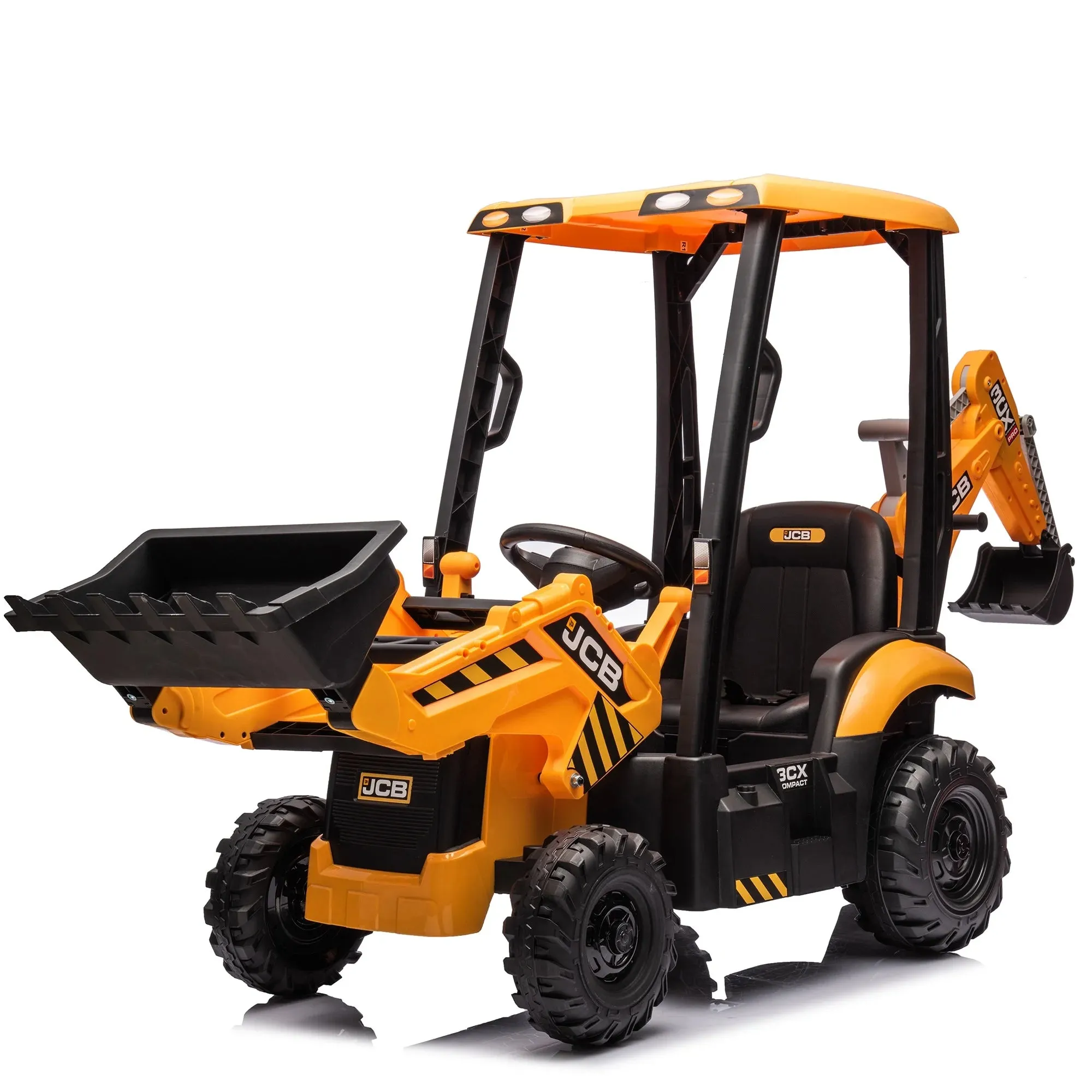 Electric Ride on Excavator for Kids, Licensed JCB 12V Ride-On Construction Toys with Remote