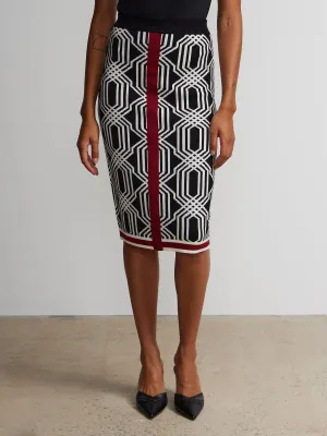 Geometric Print Pencil Skirt