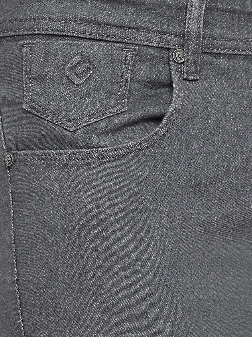 Grey Solid Narrow Fit Jeans | Greenfibre