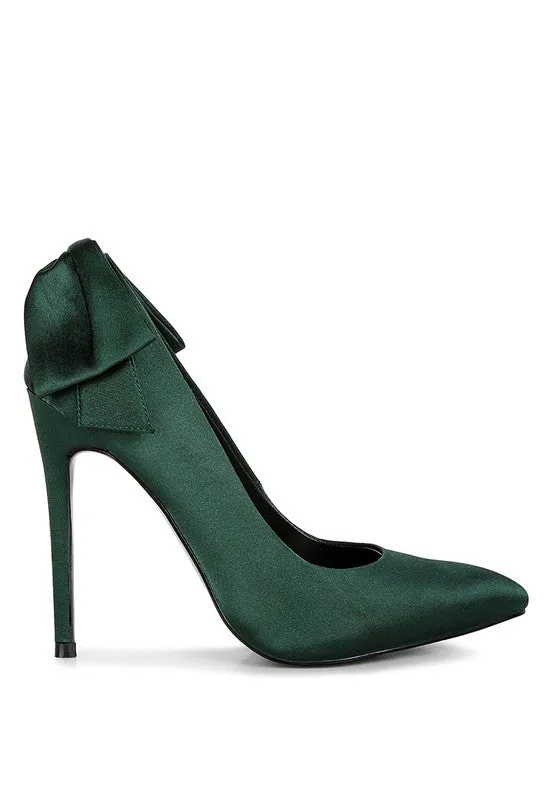 HORNET - Green Satin Stiletto Shoes For women