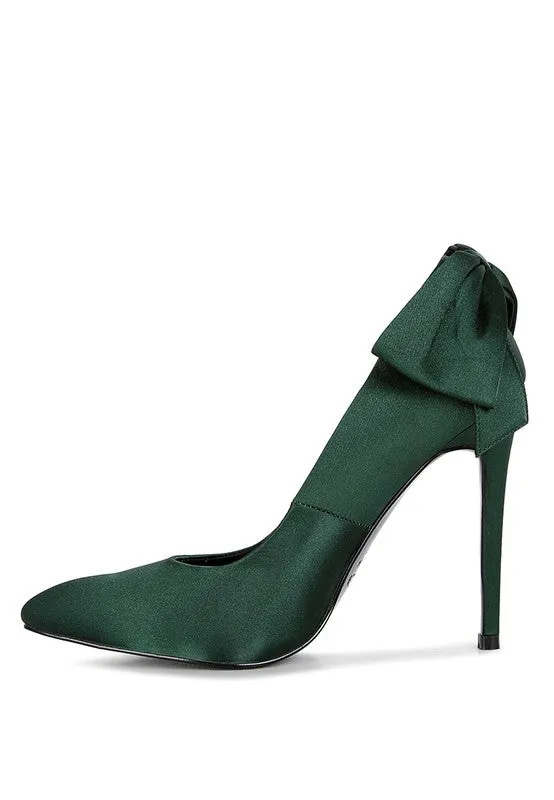 HORNET - Green Satin Stiletto Shoes For women