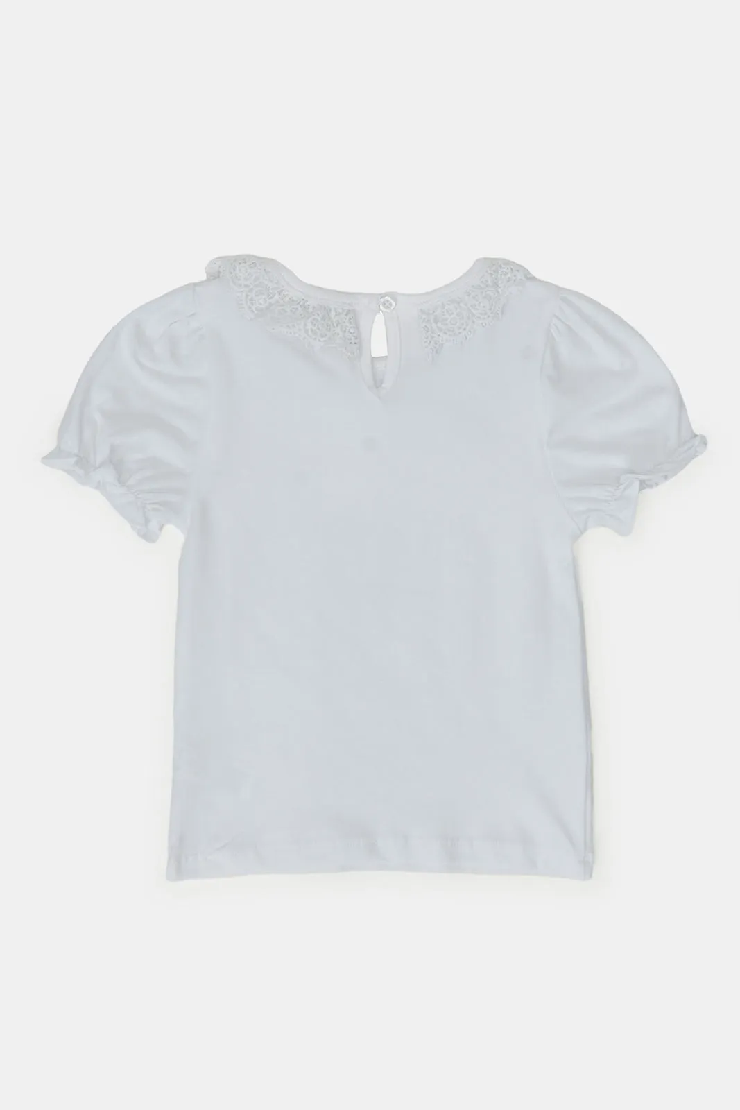 Infant Girls Lilac Lace Collar T Shirt