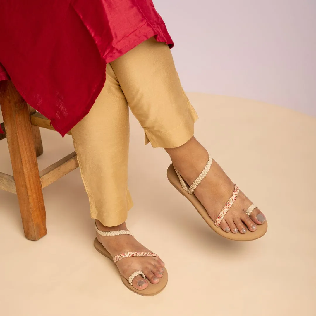 Jaipur Kamal Cream Braided Sandal