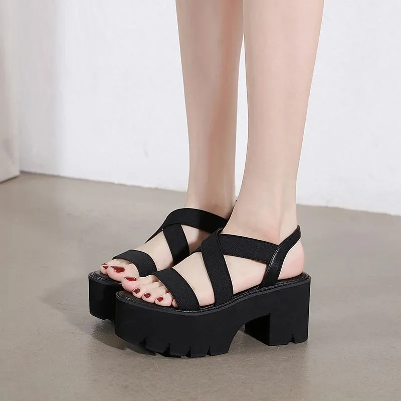 Joskaa 2024 New Chunky Sandals Thick Platform