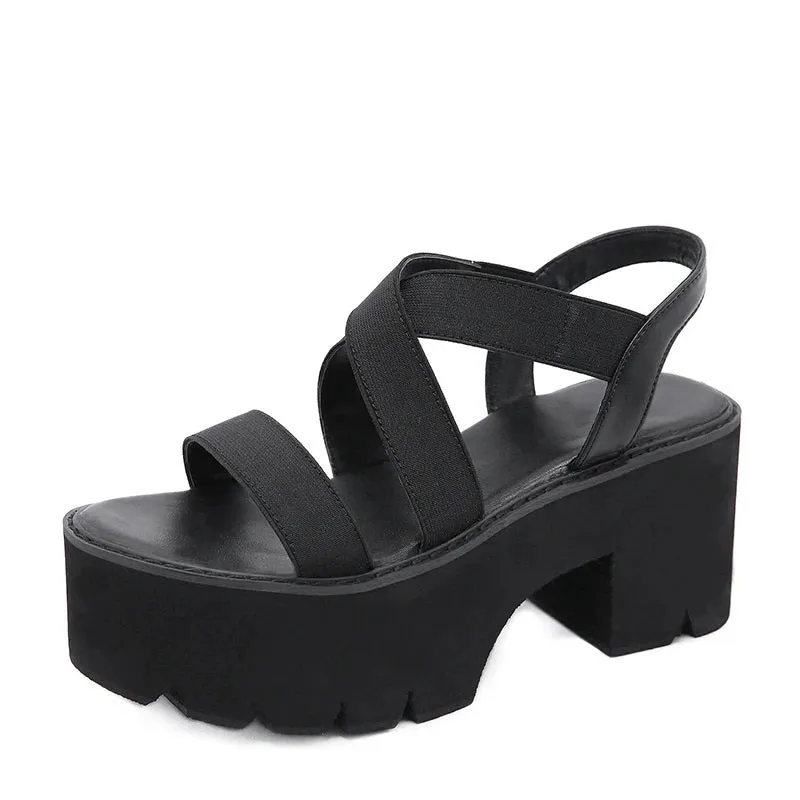 Joskaa 2024 New Chunky Sandals Thick Platform