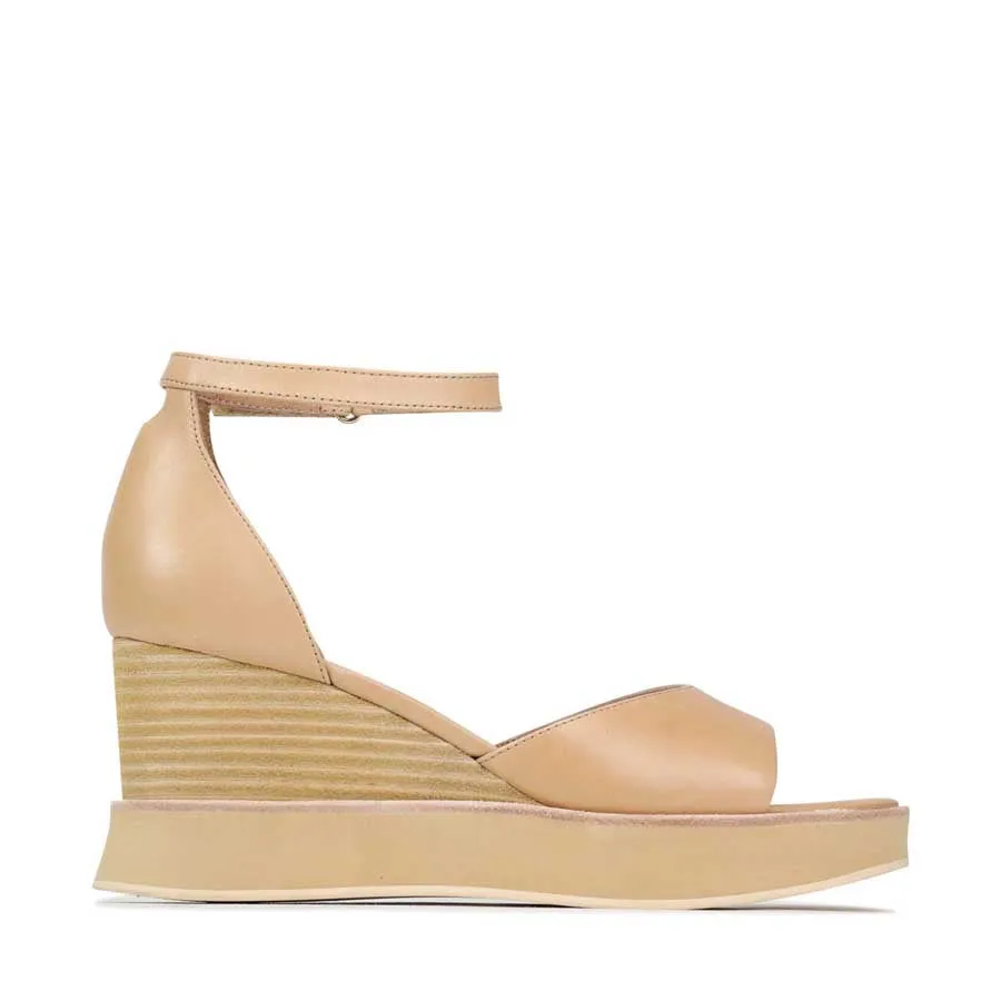 JUNAH LEATHER WEDGE SANDALS