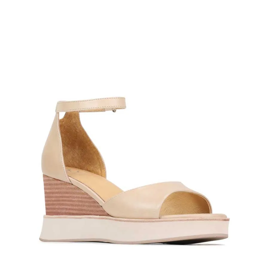 JUNAH LEATHER WEDGE SANDALS