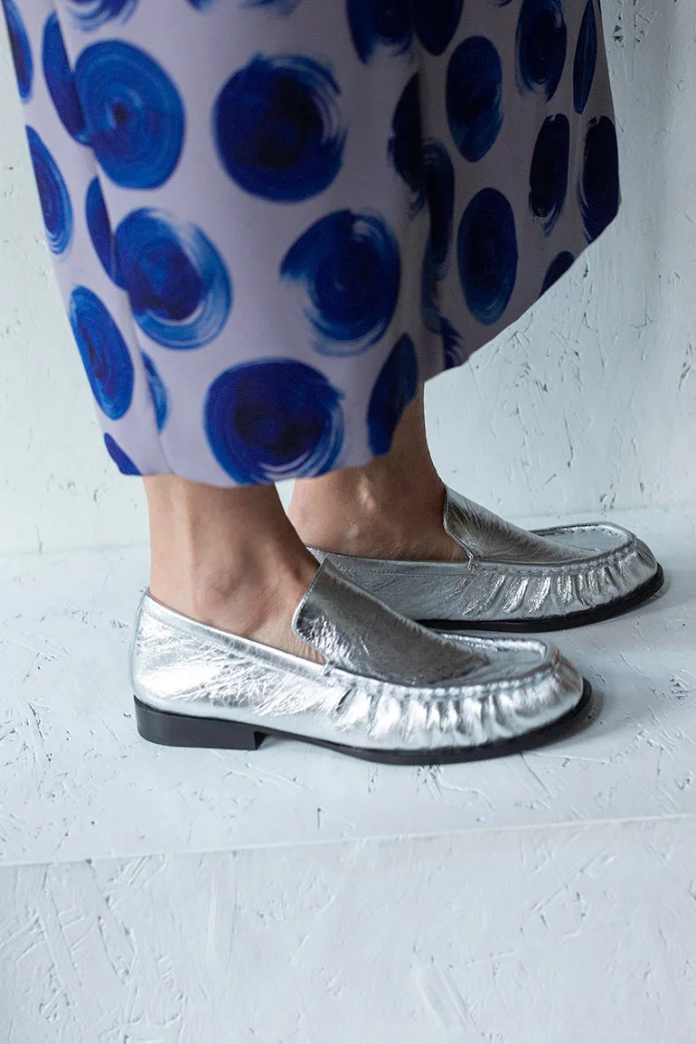 Leather Loafers - Silver