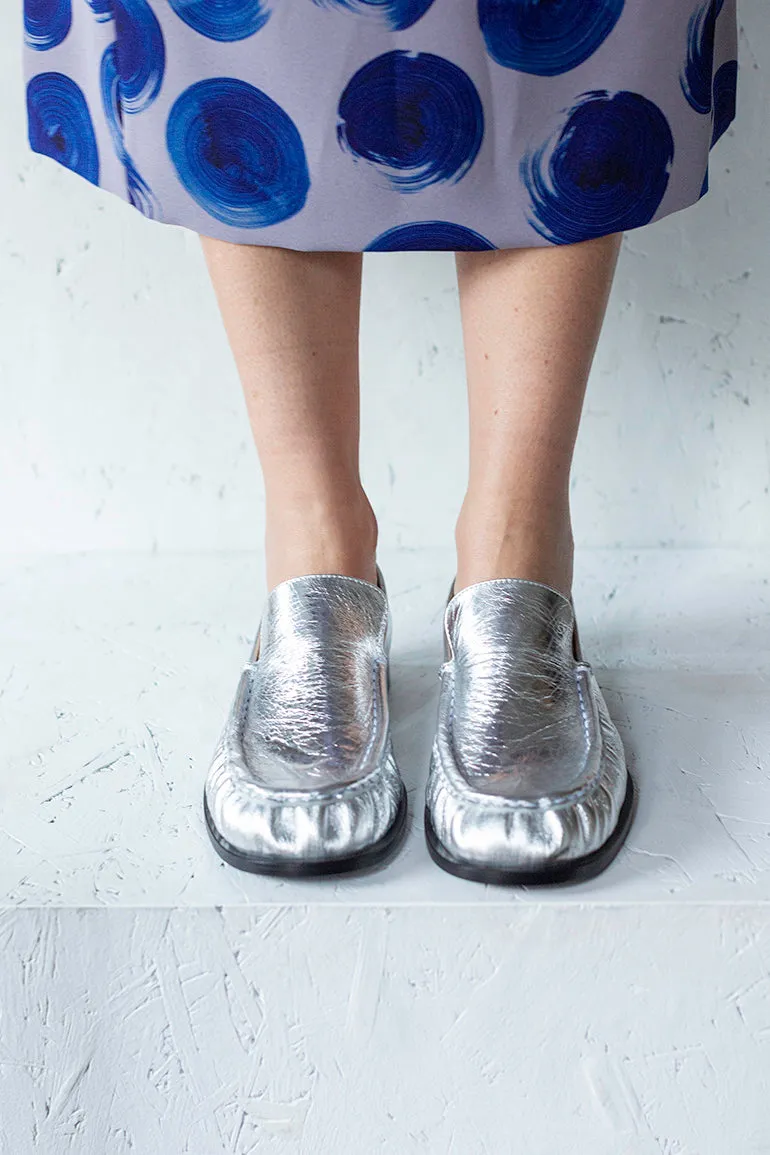 Leather Loafers - Silver