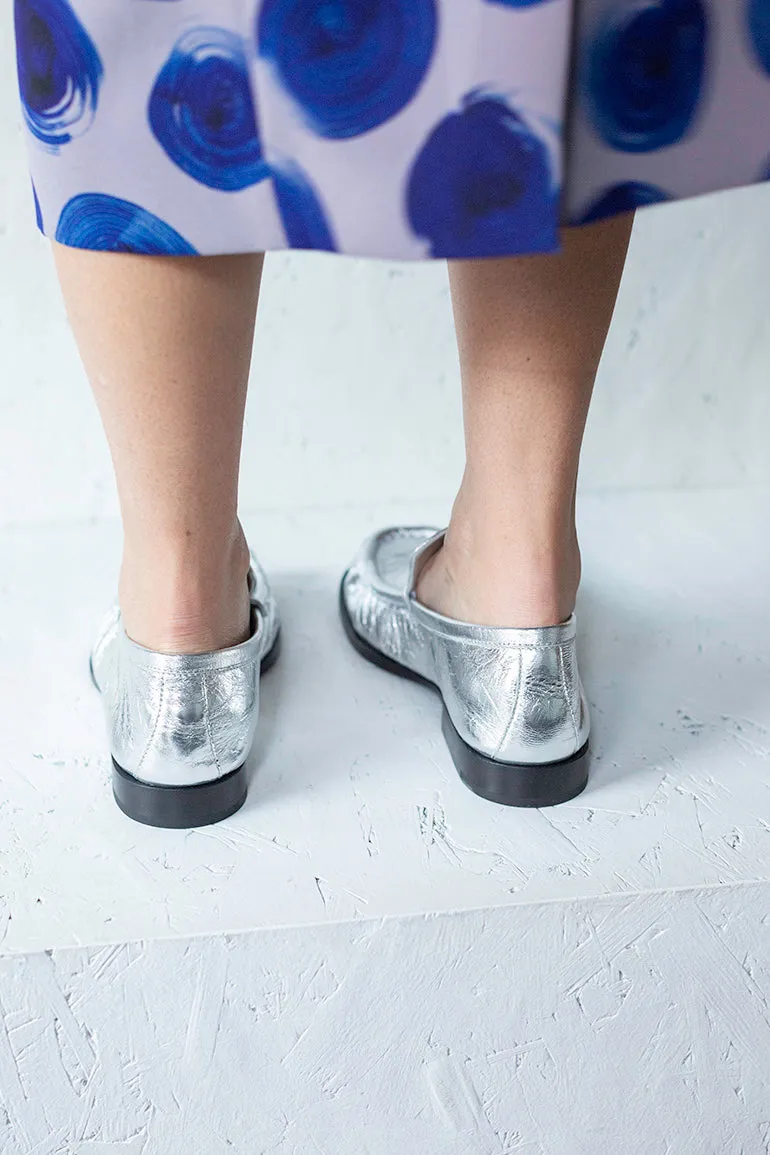 Leather Loafers - Silver