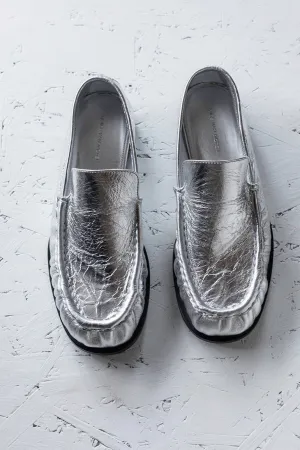 Leather Loafers - Silver