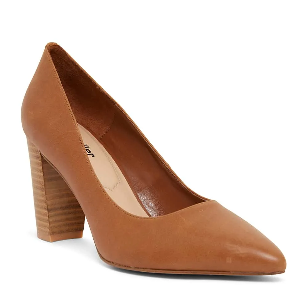 Lyric Heel in Cognac Leather