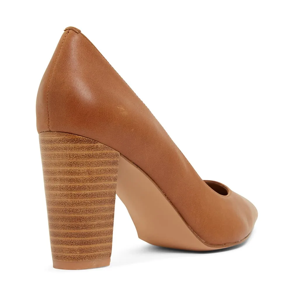 Lyric Heel in Cognac Leather