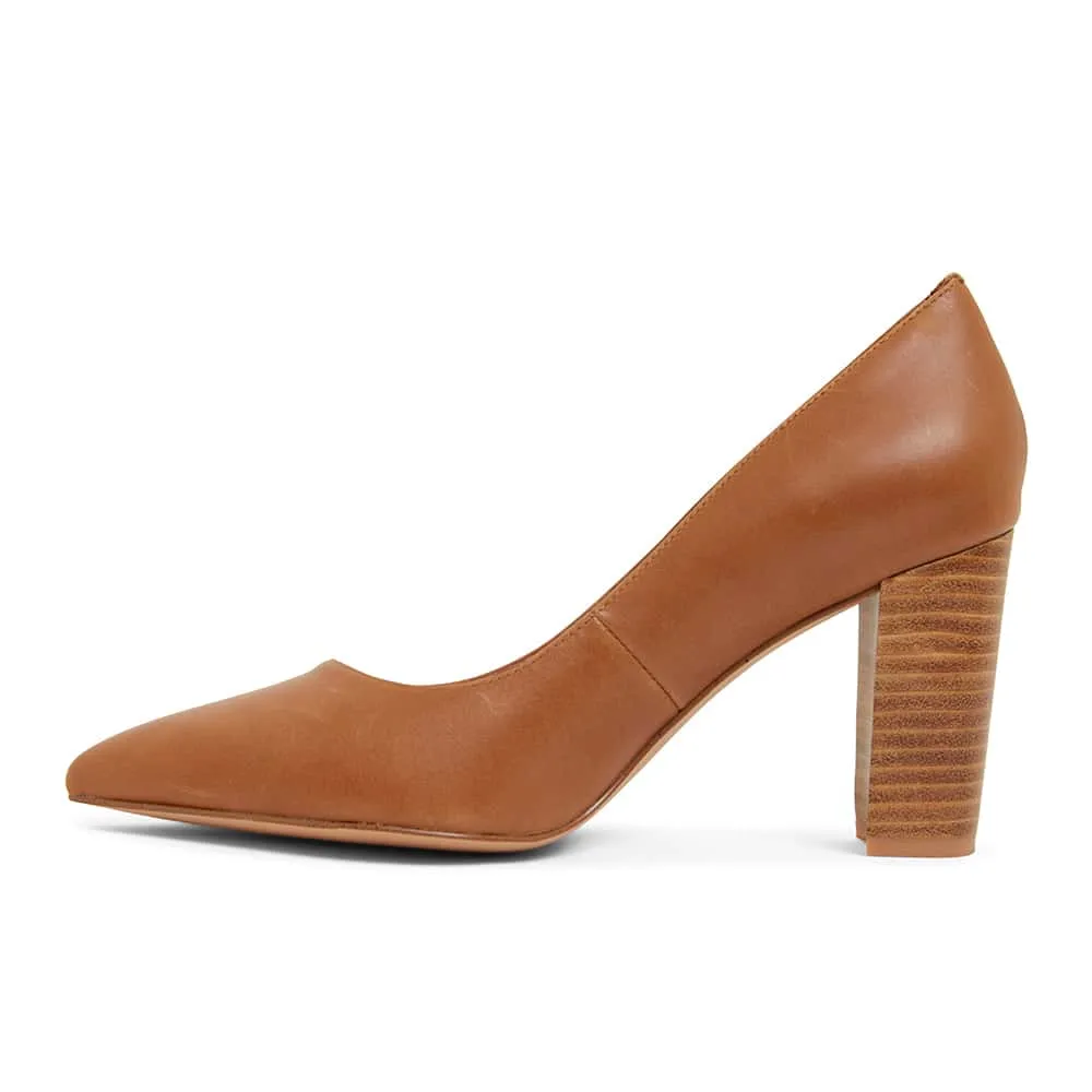 Lyric Heel in Cognac Leather