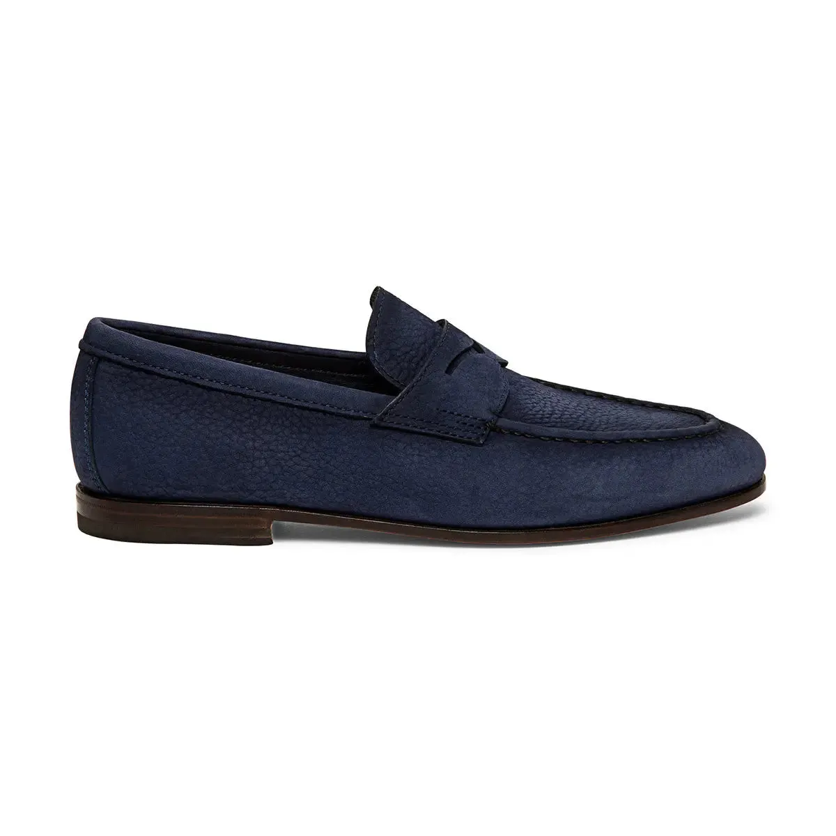 Navy Blue Nubuck Penny Loafer