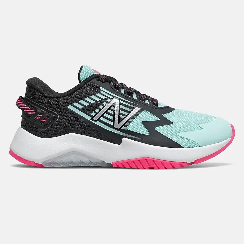 New Balance White Mint Rave Run Youth Sneaker