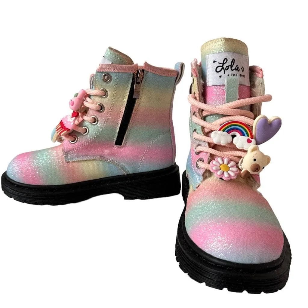 Ombre Rainbow Charm Boots