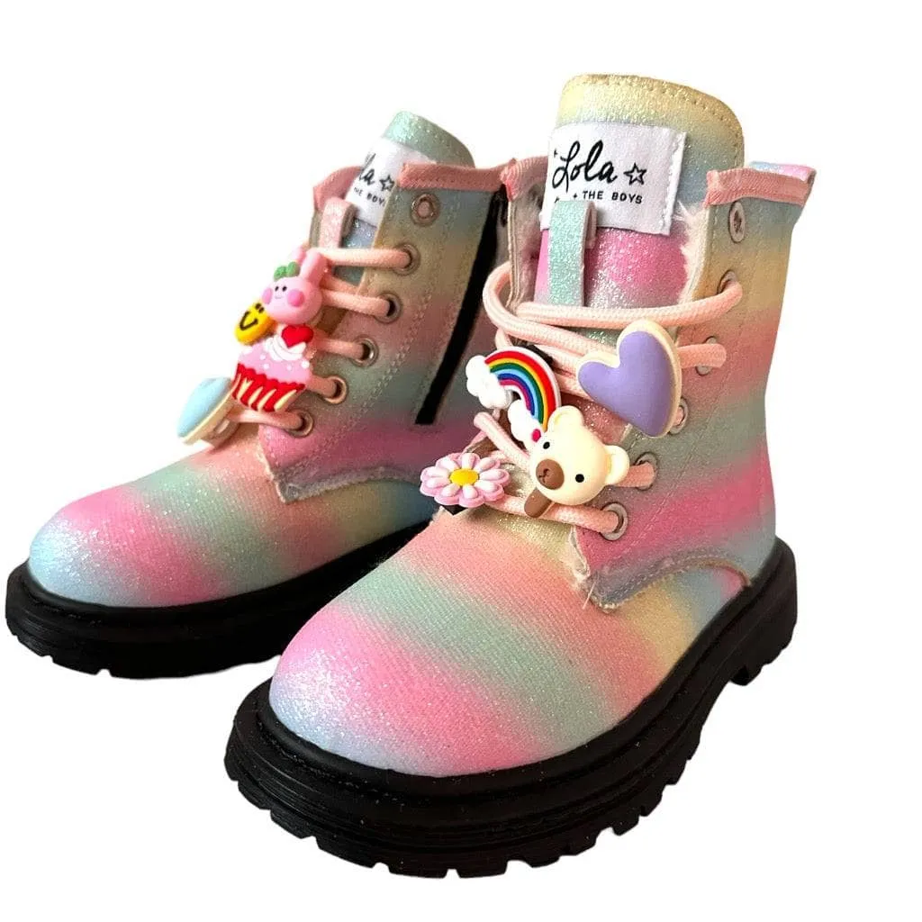 Ombre Rainbow Charm Boots