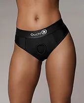 Shots Ouch Vibrating Strap On Thong w/Removable Rear Straps - Black M/L