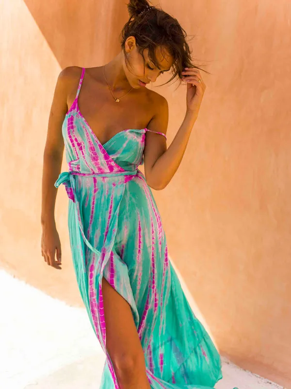 Silk Wrap Slip Maxi Dress