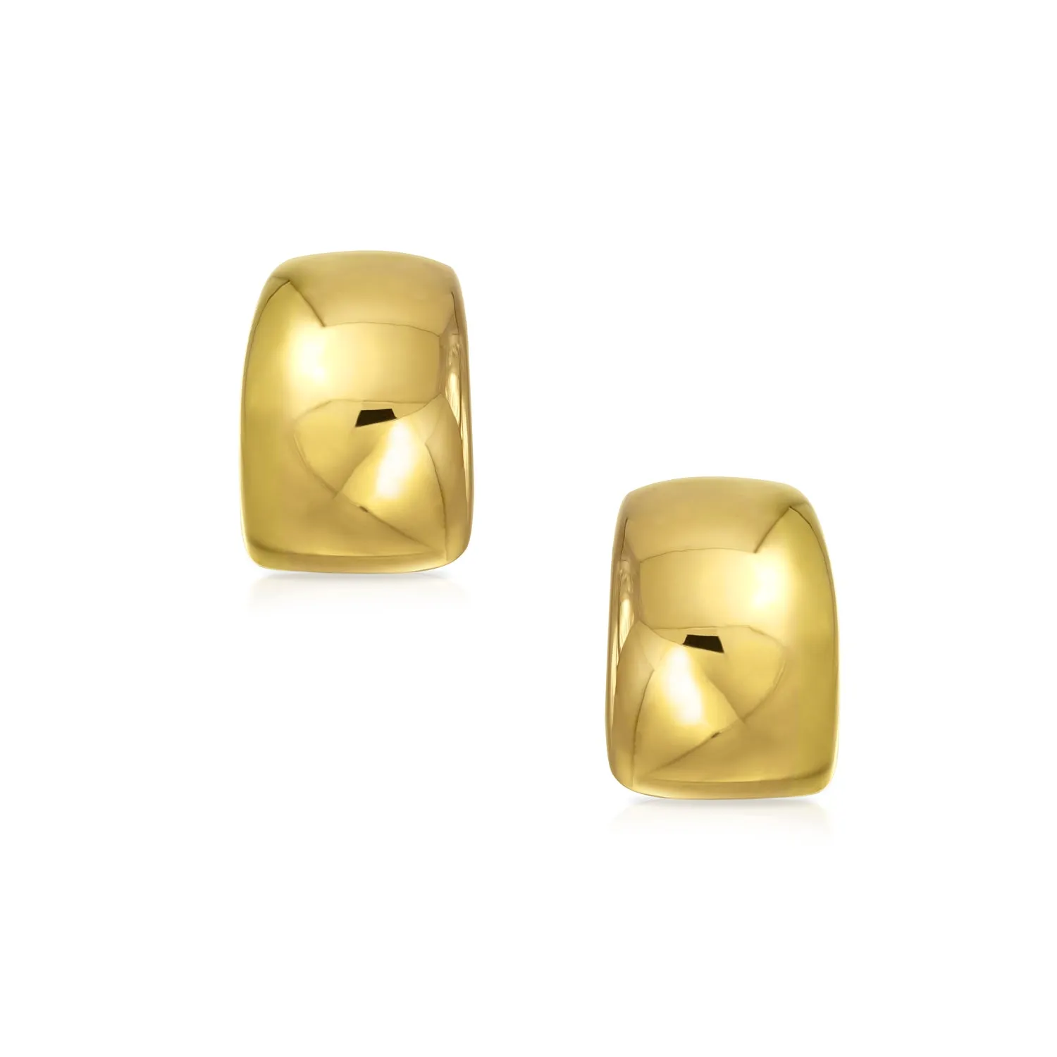 Simple Huggie Shrimp Half Hoop Clip-On Earrings for Non-Pierced Ears SilverGold Plated